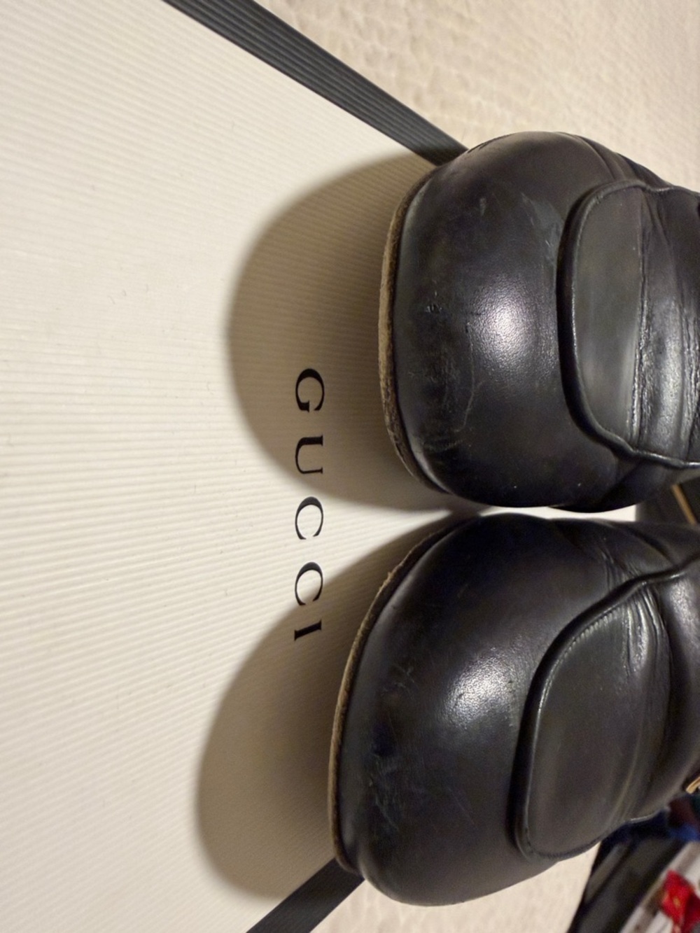 Gucci Black Leather Mule Loafers with Gold Horsebit - Picture 6 of 6
